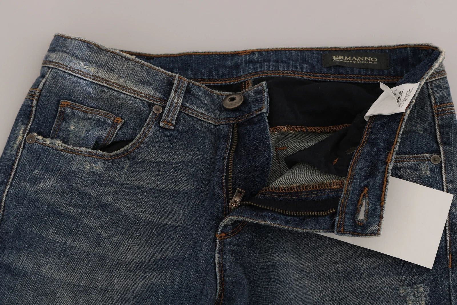 Ermanno Scervino Blue Washed Boot Cut Casual Denim Trousers Jeans