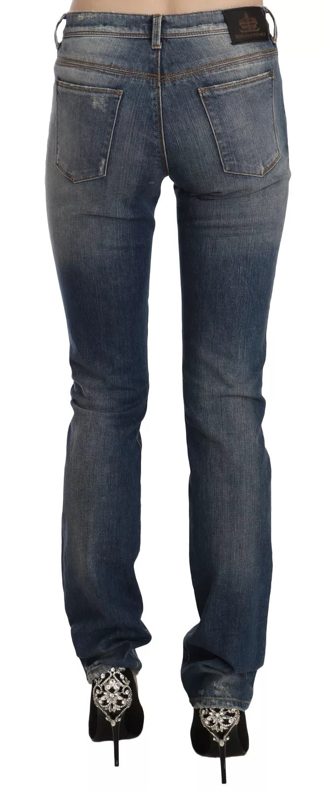 Ermanno Scervino Blue Washed Boot Cut Casual Denim Trousers Jeans
