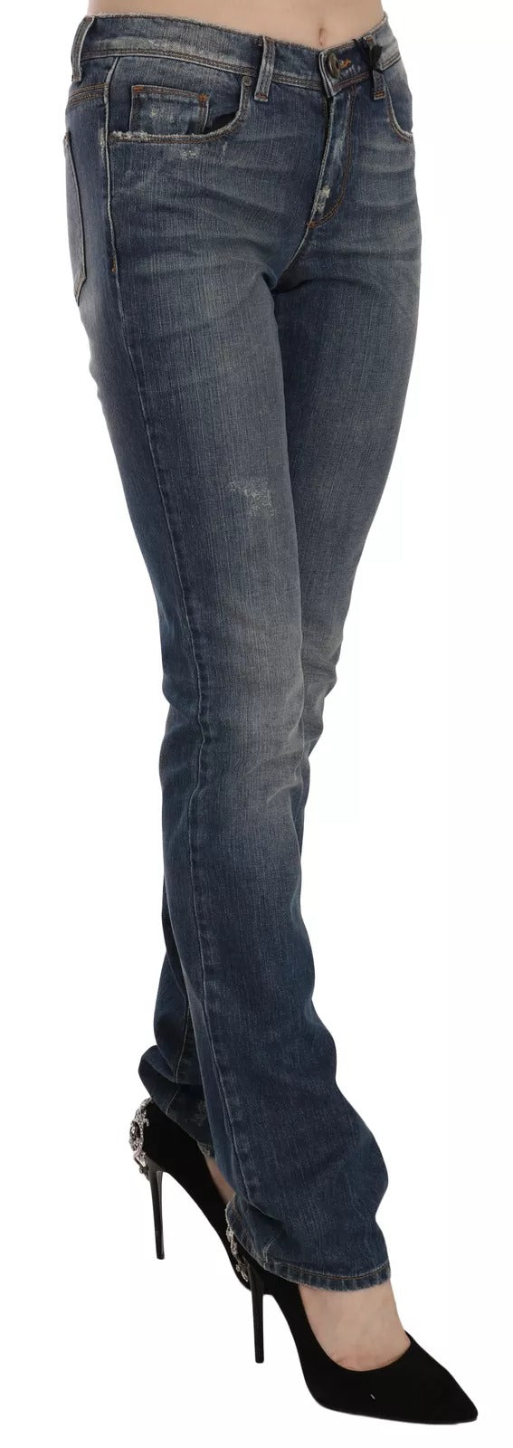 Ermanno Scervino Blue Washed Boot Cut Casual Denim Trousers Jeans