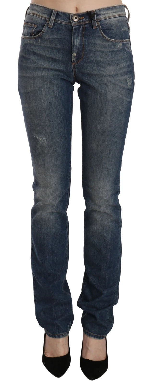 Ermanno Scervino Blue Washed Boot Cut Casual Denim Trousers Jeans