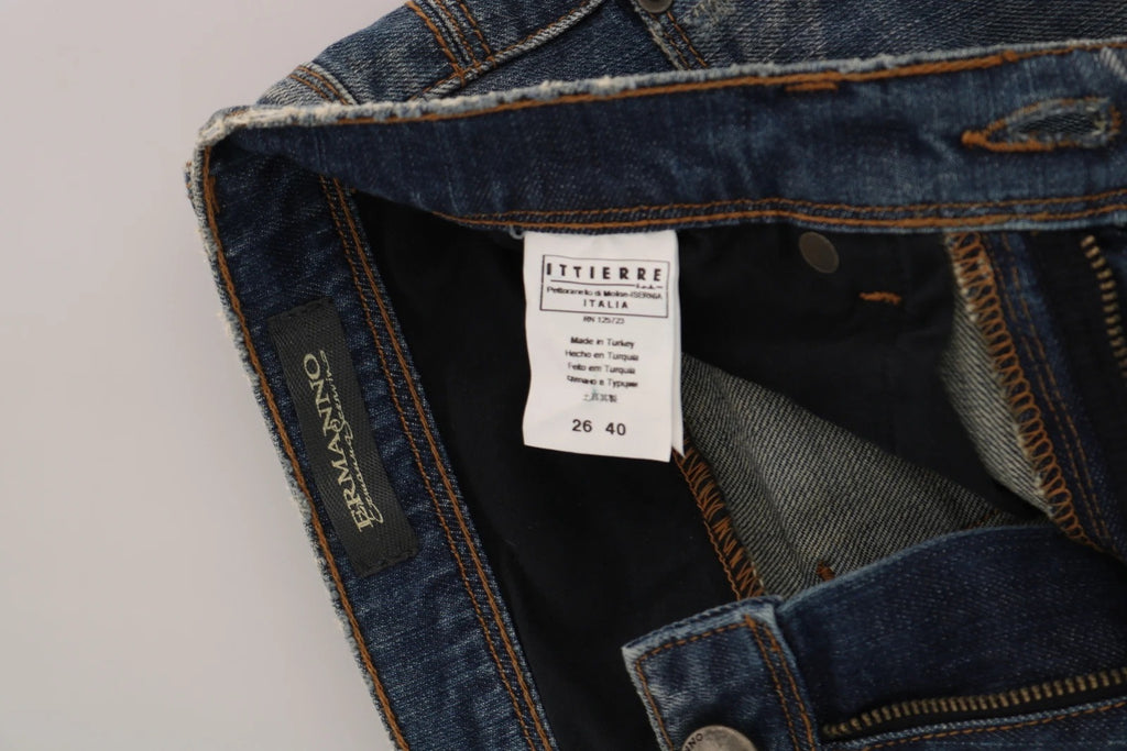 Ermanno Scervino Blue Washed Boot Cut Casual Denim Trousers Jeans