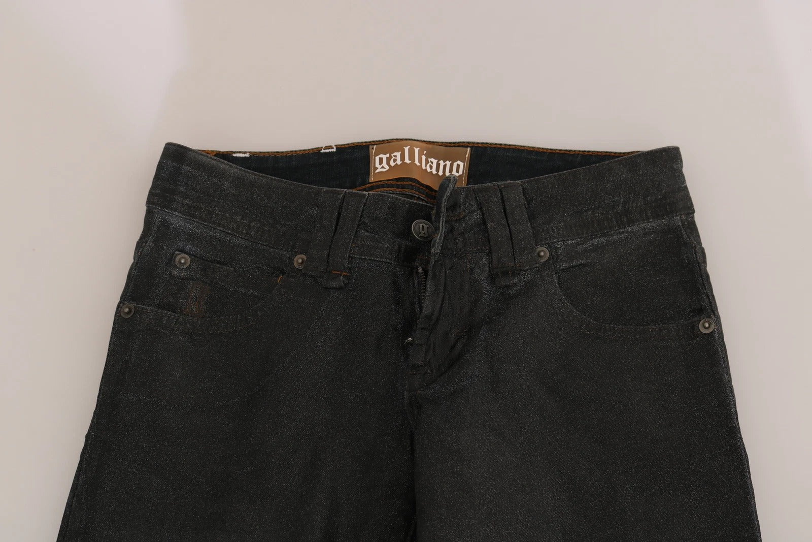 John Galliano Black Washed Low-Waist Regular-Leg Denim Pants