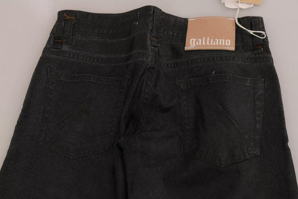 John Galliano Black Washed Low-Waist Regular-Leg Denim Pants