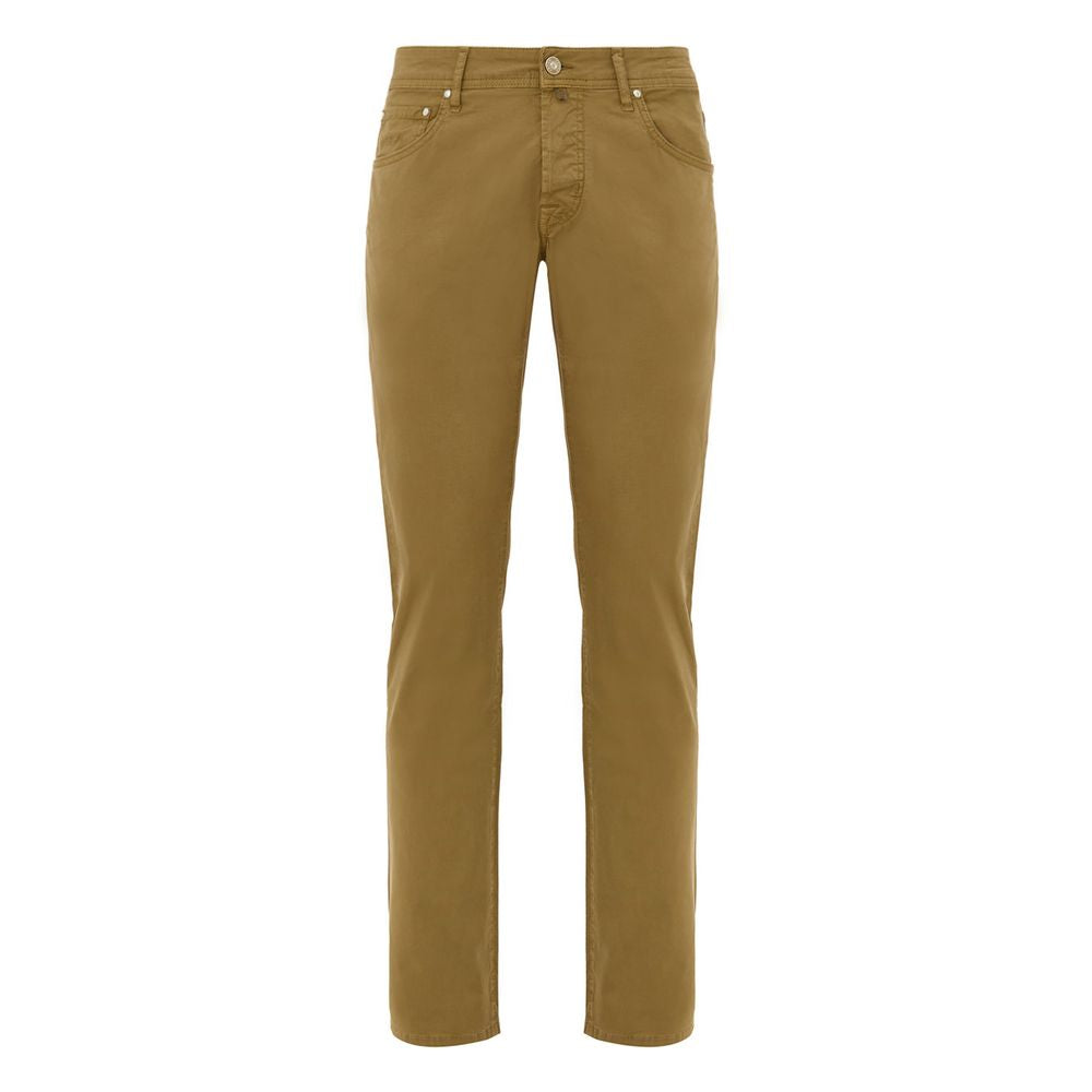 Jacob Cohen Yellow Cotton Skinny Trousers