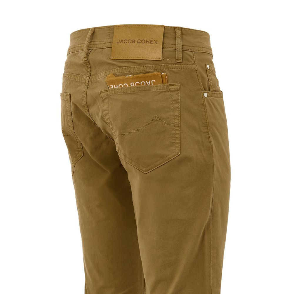 Jacob Cohen Yellow Cotton Skinny Trousers