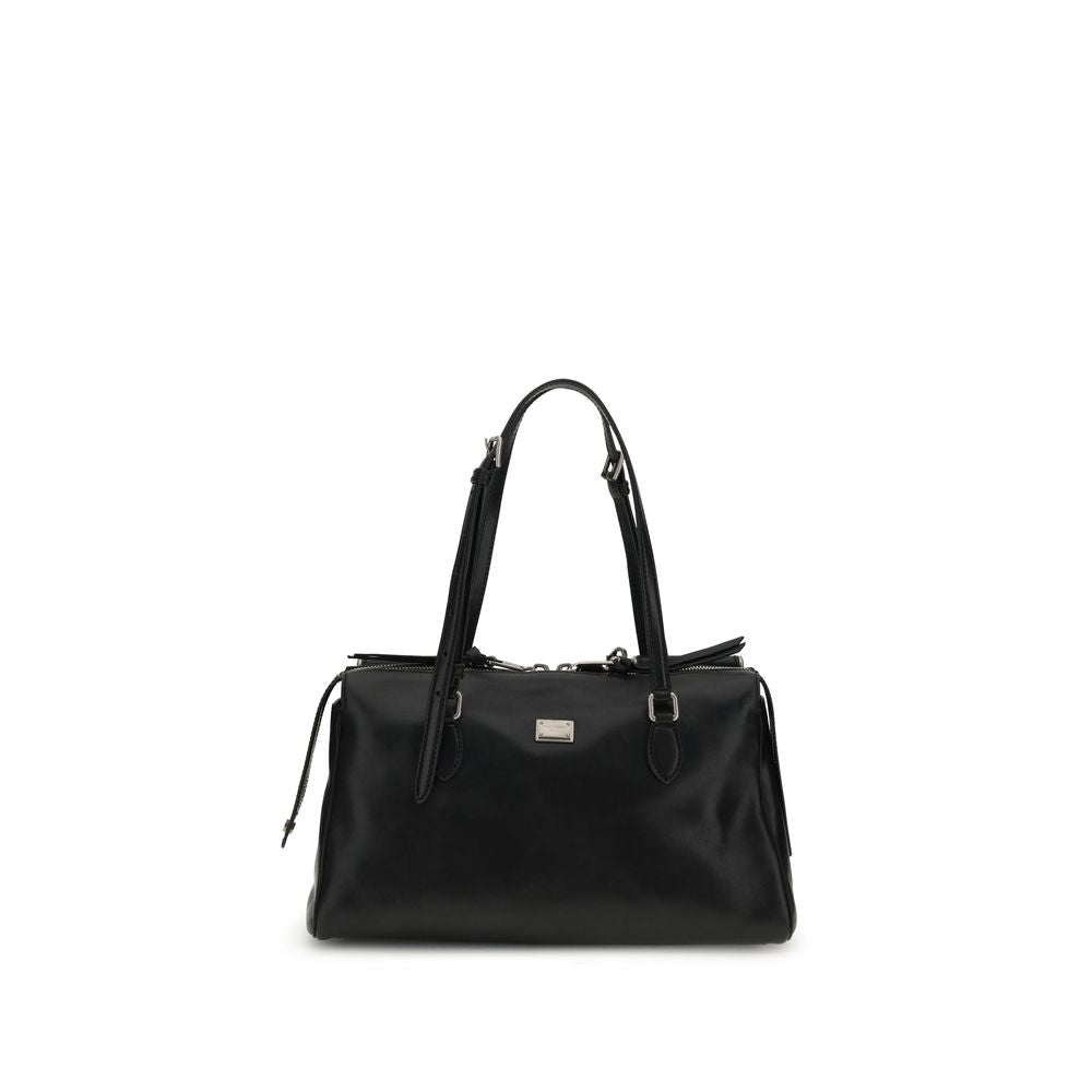 Dolce & Gabbana Black Calfskin Shoulder Bag Bos Taurus
