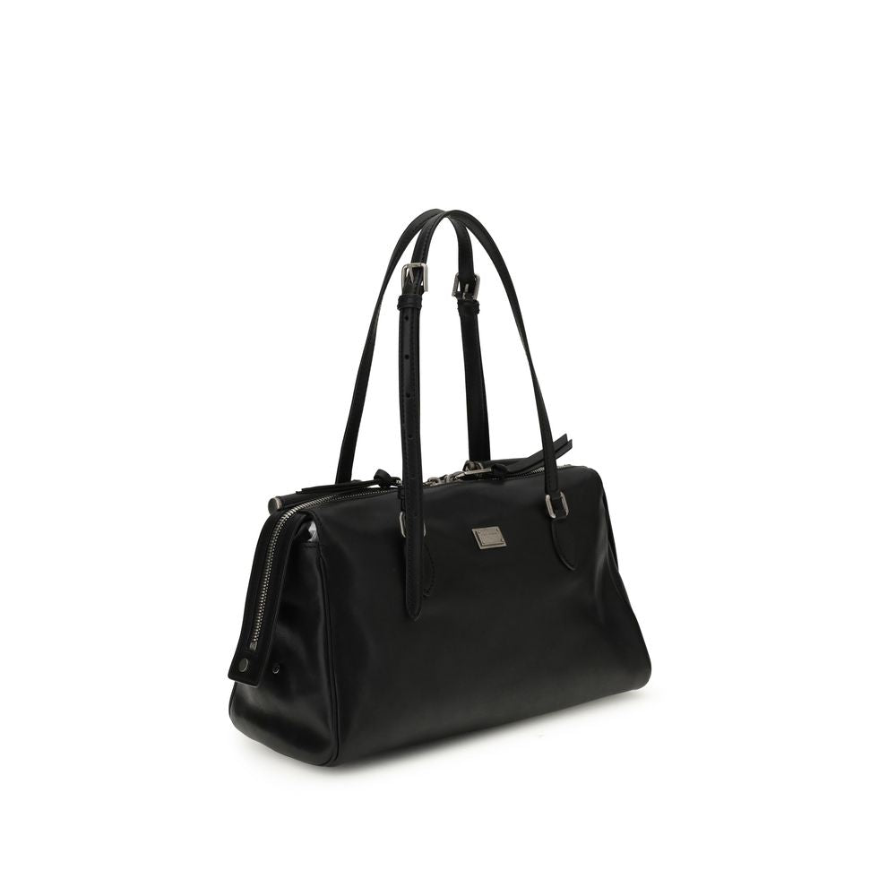 Dolce & Gabbana Black Calfskin Shoulder Bag Bos Taurus