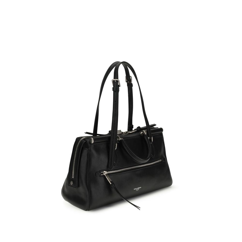 Dolce & Gabbana Black Calfskin Shoulder Bag Bos Taurus