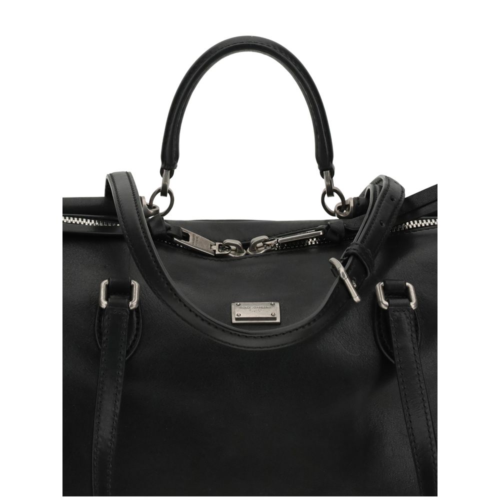 Dolce & Gabbana Black Calfskin Shoulder Bag Bos Taurus