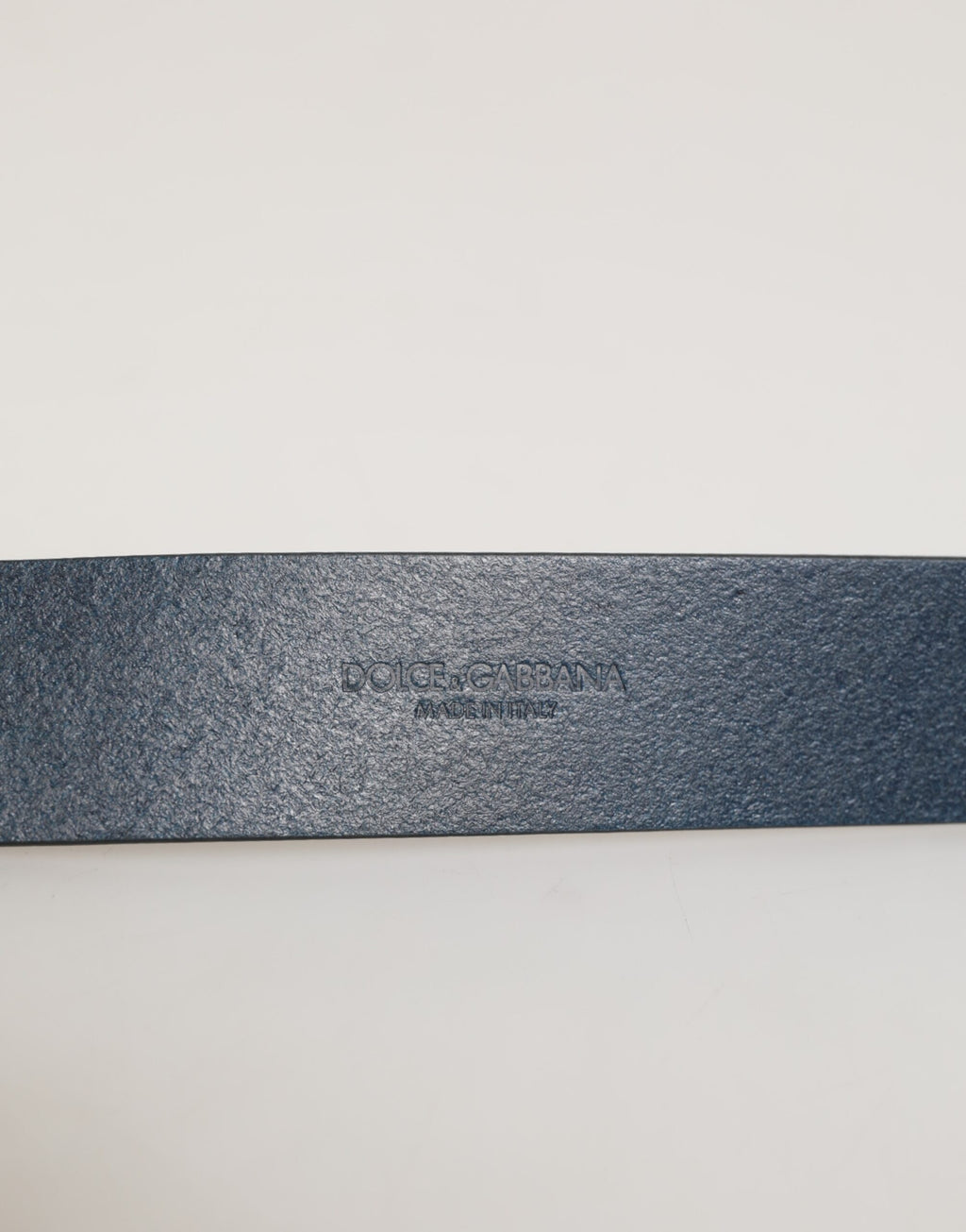 Dolce & Gabbana Blue Leather Belt with Classic Metal Logo Buckle