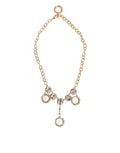 Dolce & Gabbana Gold Crystal Clock Anhänger Statement-Schmuck Halskette
