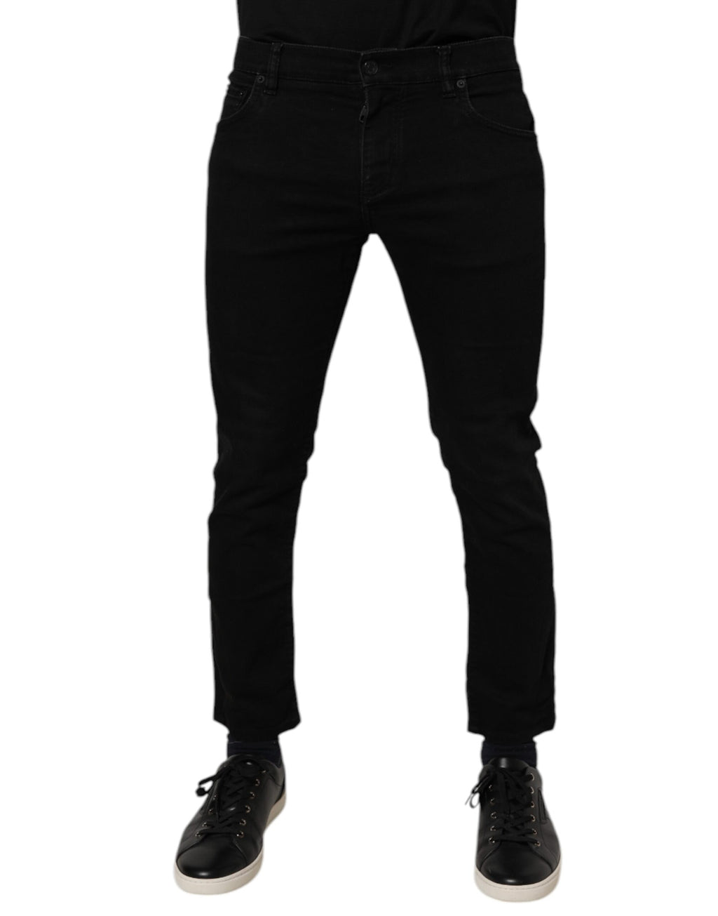 Dolce & Gabbana Men's Black Cotton Stretch Skinny Denim Jeans