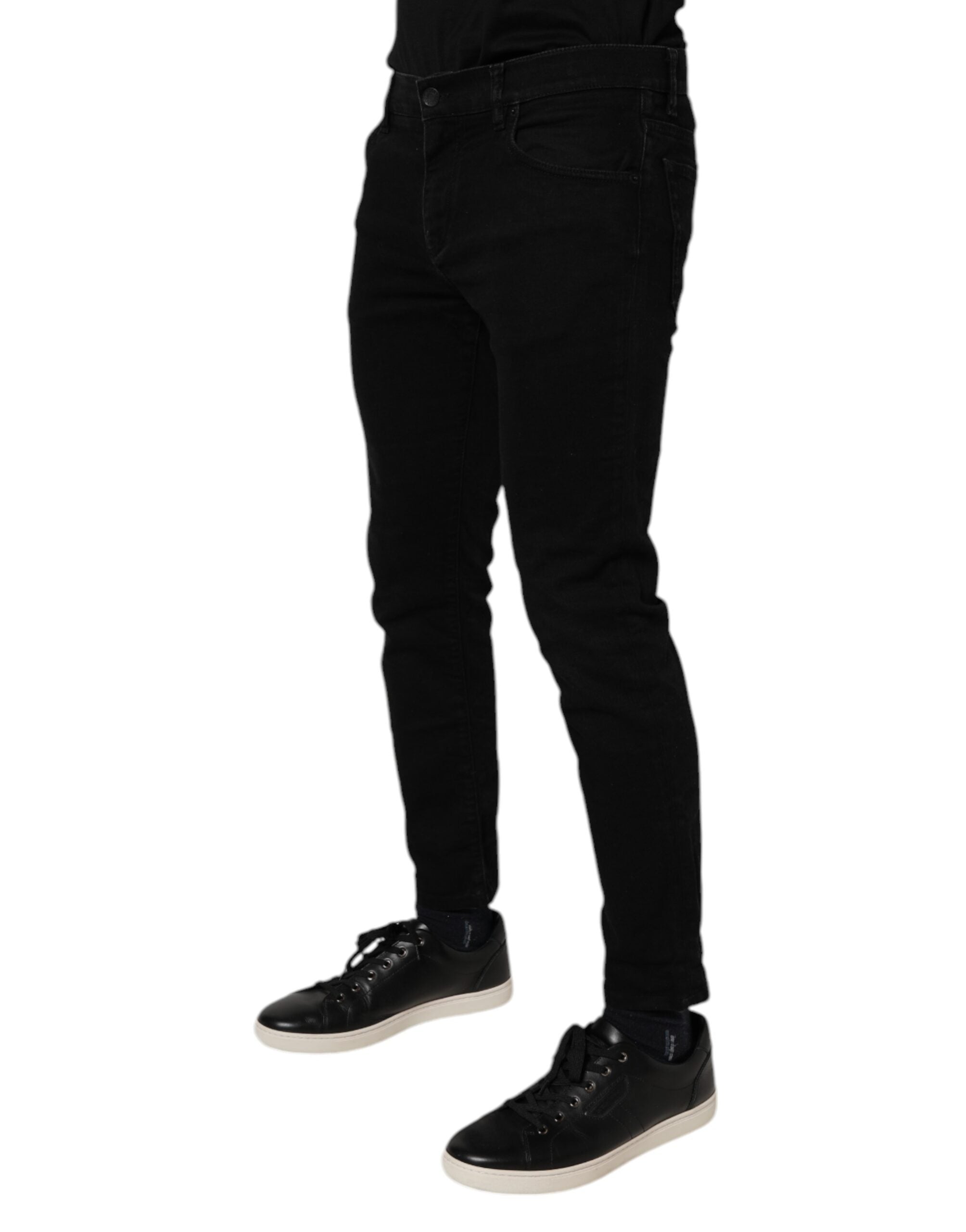 Dolce & Gabbana Men's Black Cotton Stretch Skinny Denim Jeans