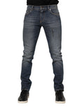 Dolce & Gabbana Blue Washed Cotton Skinny Men's Denim Jeans