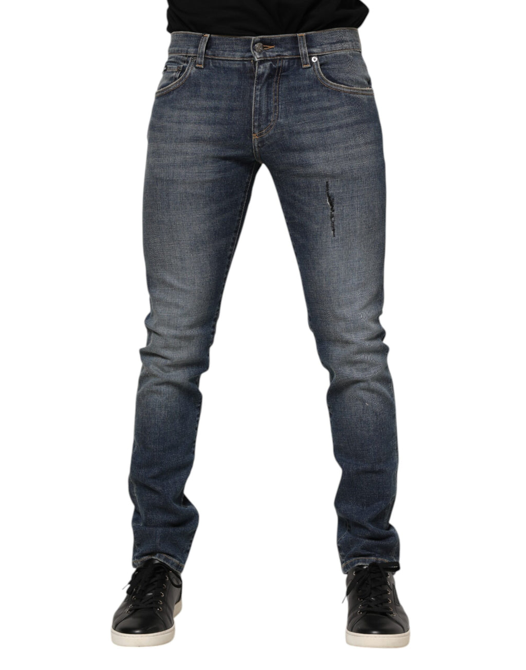 Dolce & Gabbana Blue Washed Cotton Skinny Men's Denim Jeans