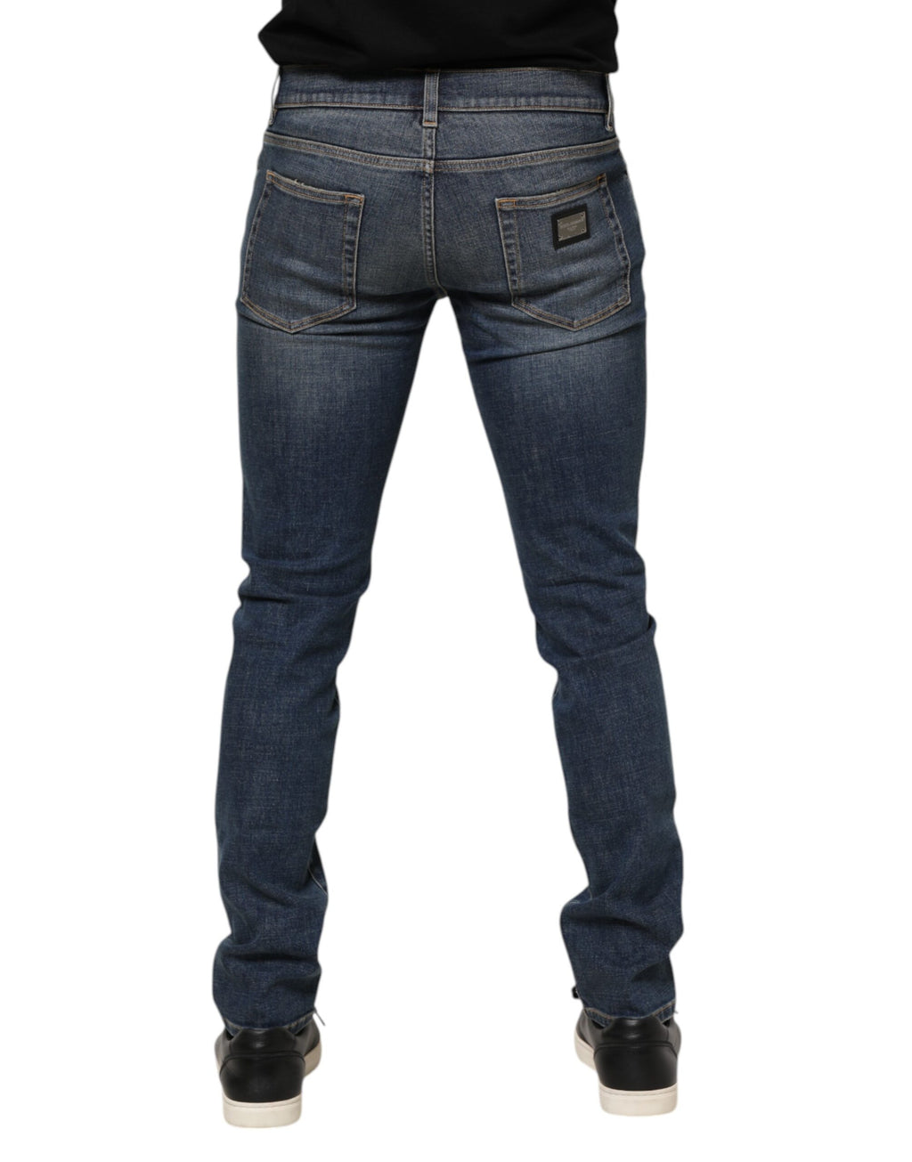 Dolce & Gabbana Blue Washed Cotton Skinny Men's Denim Jeans