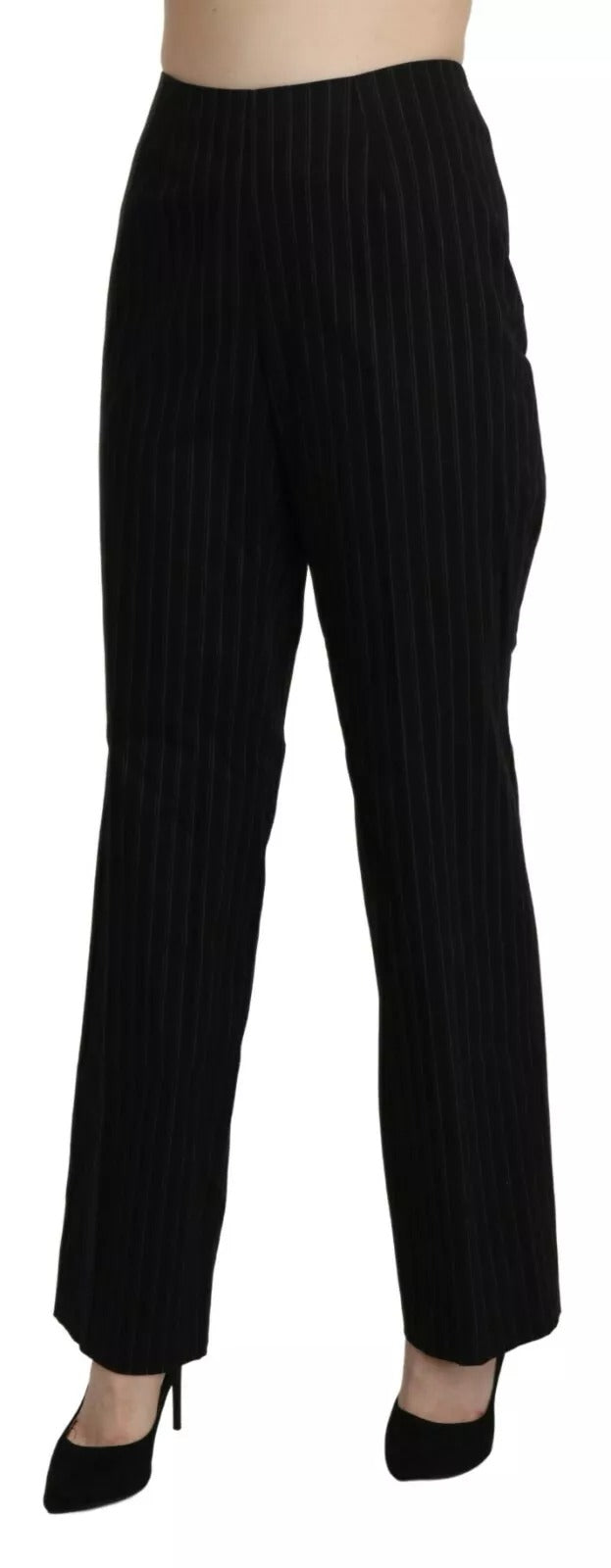 BENCIVENGA Black High-Waist Straight Dress Pants