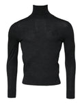 Dolce & Gabbana Schwarzer Wollpullover mit Rollkragen für Männer Pullover