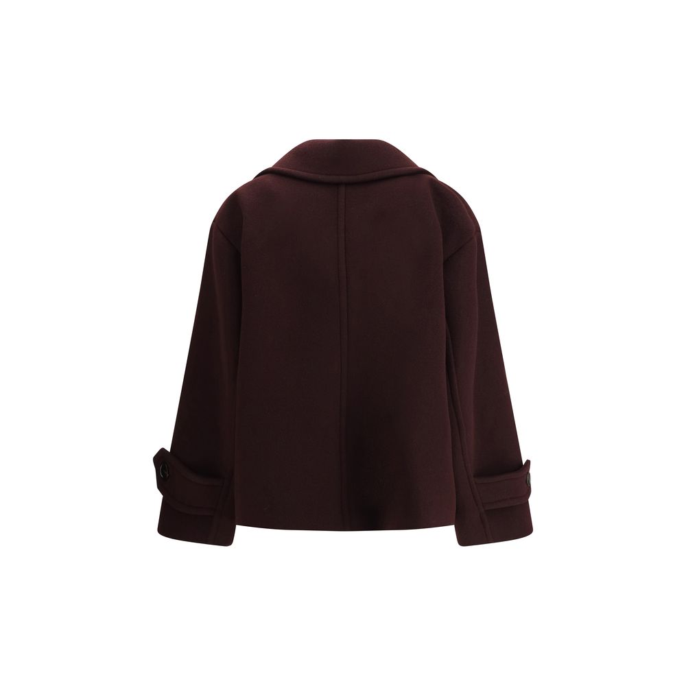 Chloé Bordeaux Wool Fleece Coat