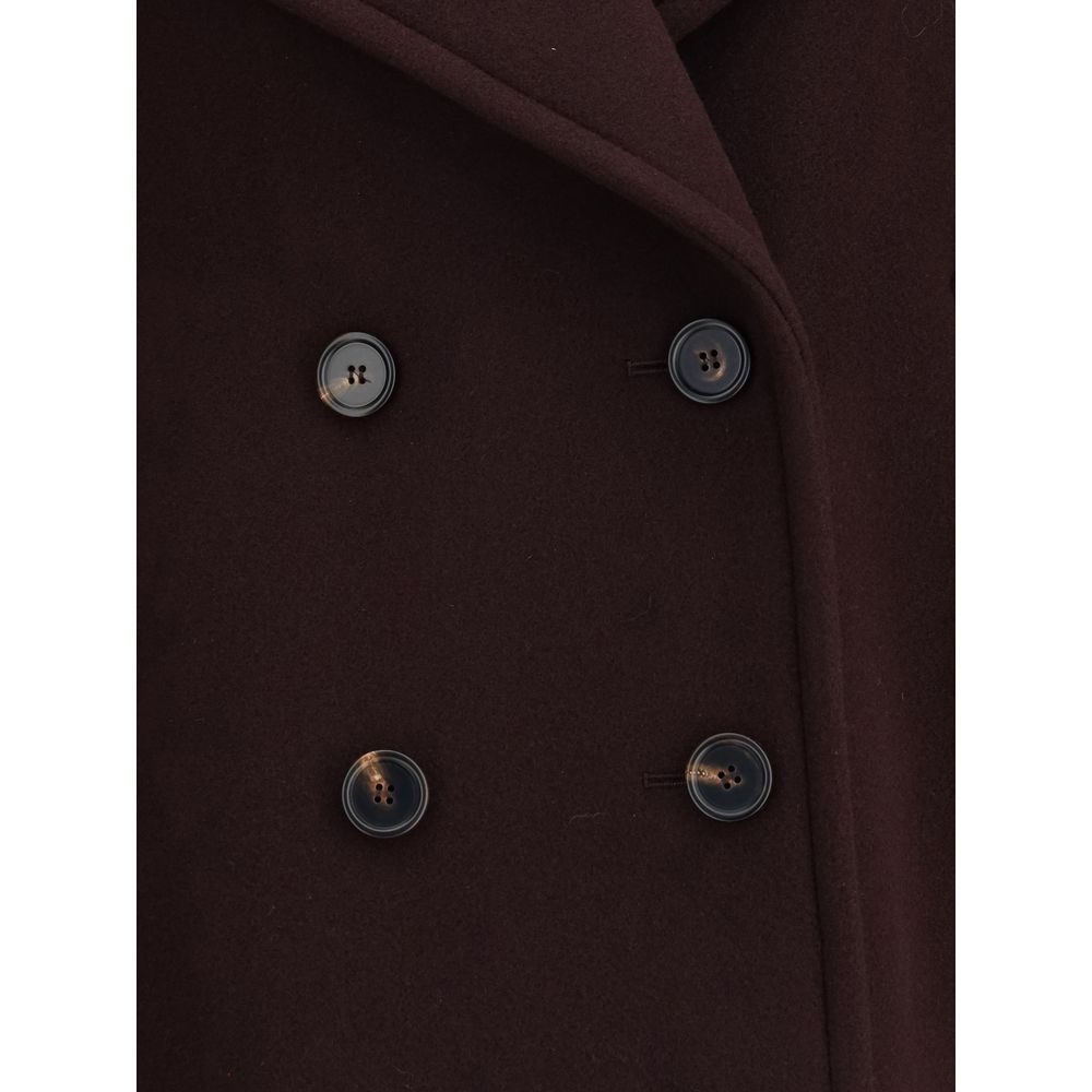 Chloé Bordeaux Wool Fleece Coat