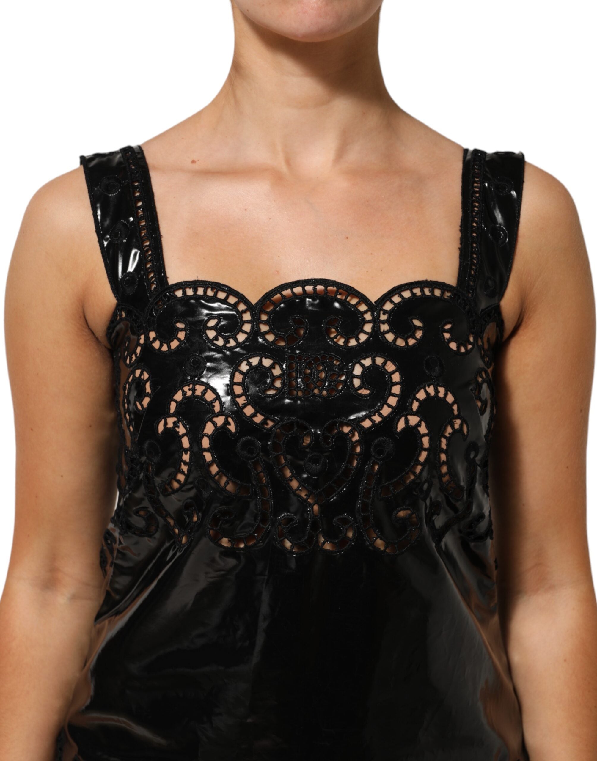 Dolce & Gabbana Black Cutout A-Line Sheath Mini Dress