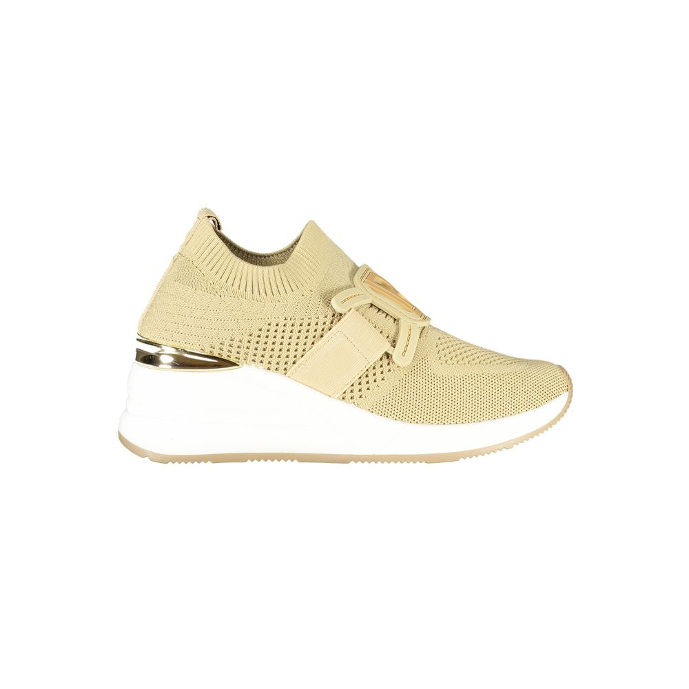Laura Biagiotti Damen Sneaker aus Beige Polyurethan
