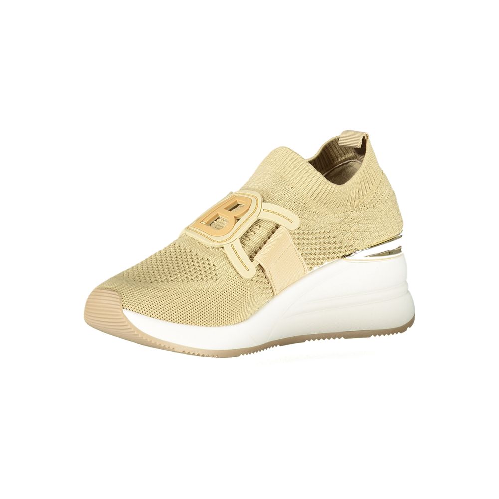 Laura Biagiotti Damen Sneaker aus Beige Polyurethan