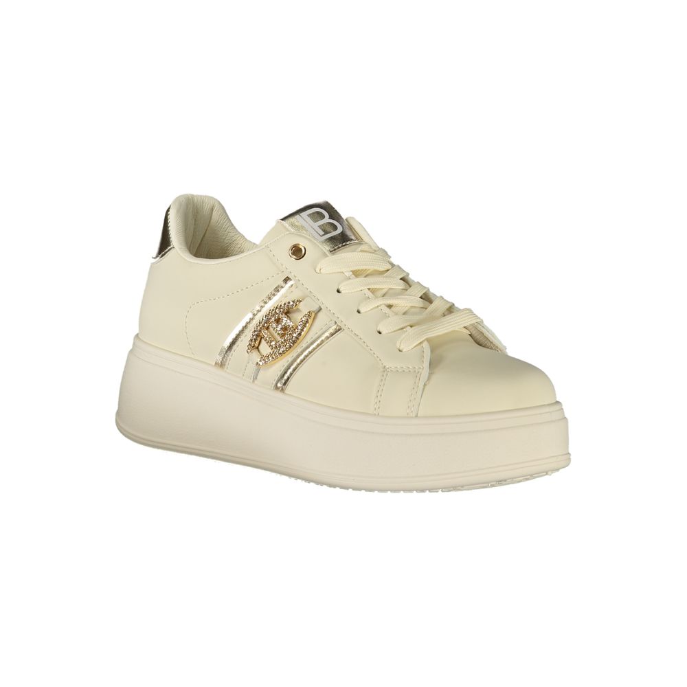 Laura Biagiotti Beige Polyester Women's Sneakers