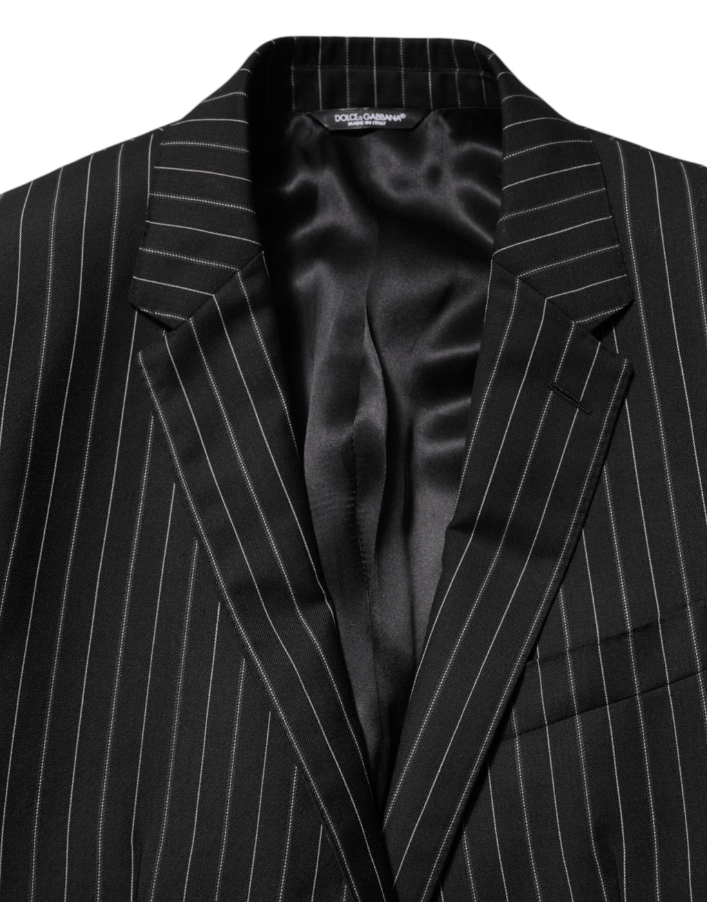 Dolce & Gabbana Schwarz gestreift MARTINI 1-Knopf Anzug Blazer
