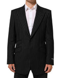 Dolce & Gabbana Schwarz gestreift 2 Knöpfe Anzug Jacke Blazer