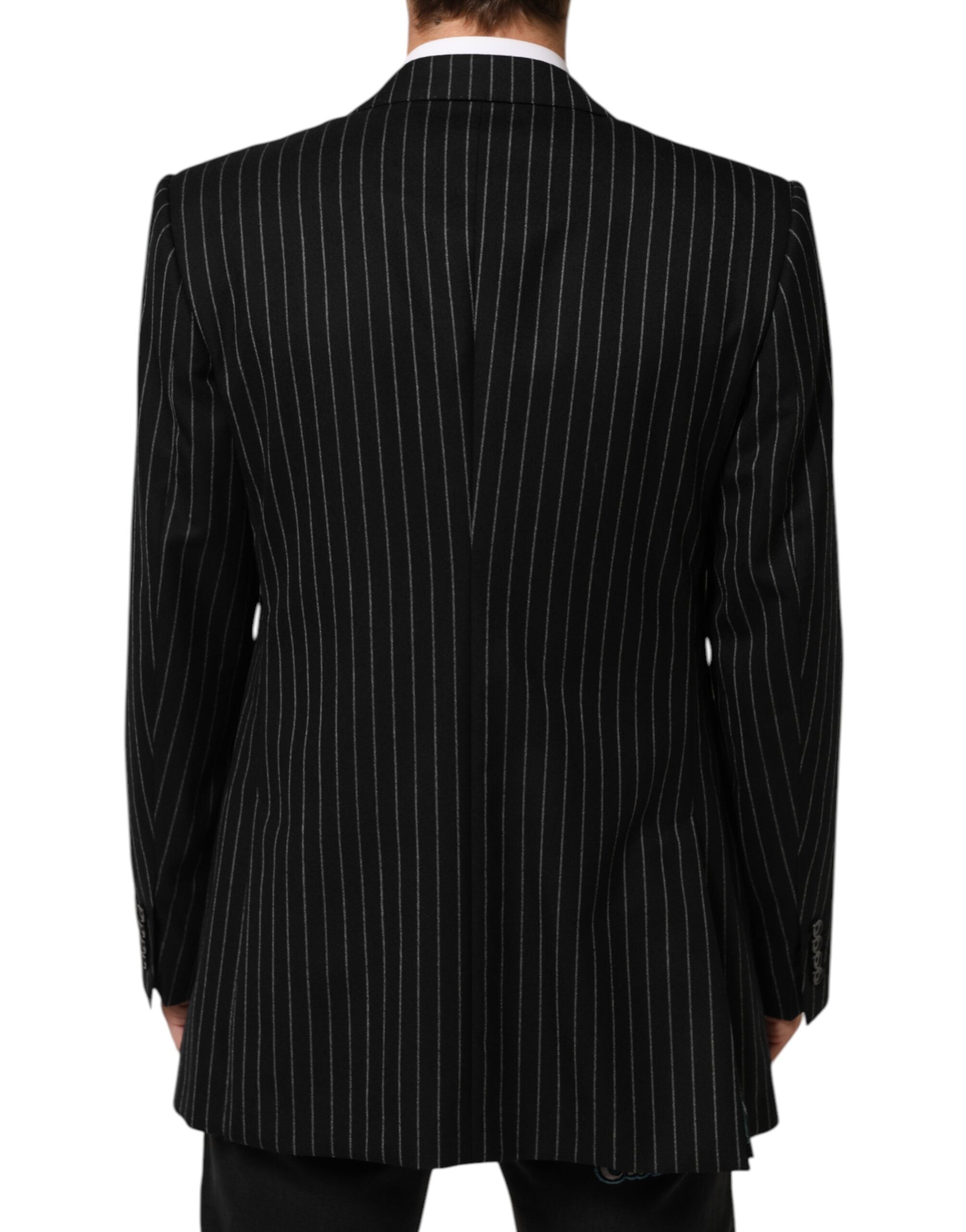 Dolce & Gabbana Schwarz gestreift 2 Knöpfe Anzug Jacke Blazer