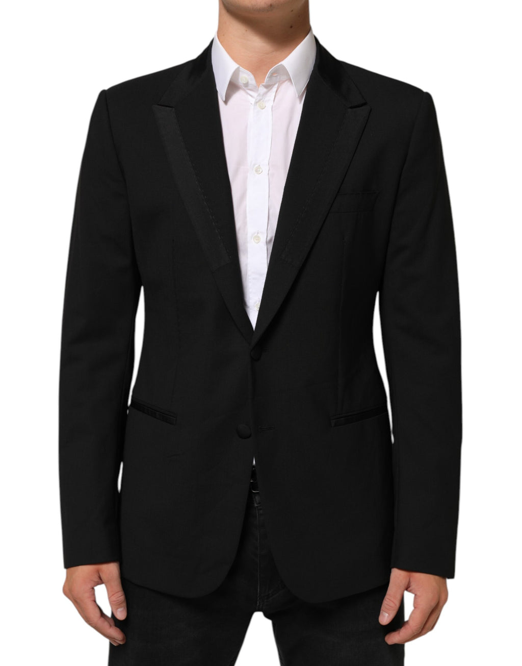 Dolce & Gabbana Black Wool 2 Button Men's Suit Jacket Blazer