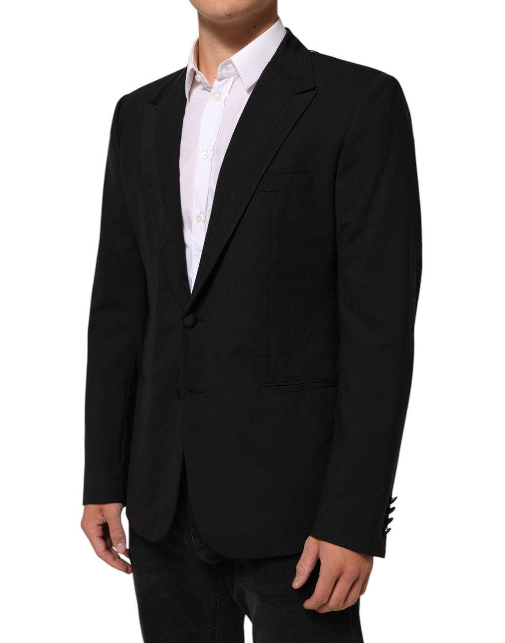 Dolce & Gabbana Black Wool 2 Button Men's Suit Jacket Blazer