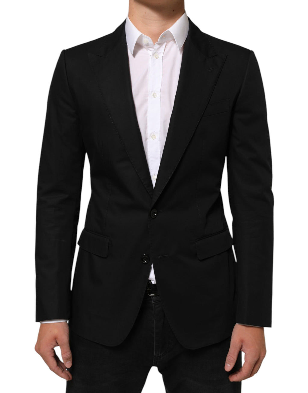 Dolce & Gabbana Black Wool 2 Button Suit Men's Jacket Blazer