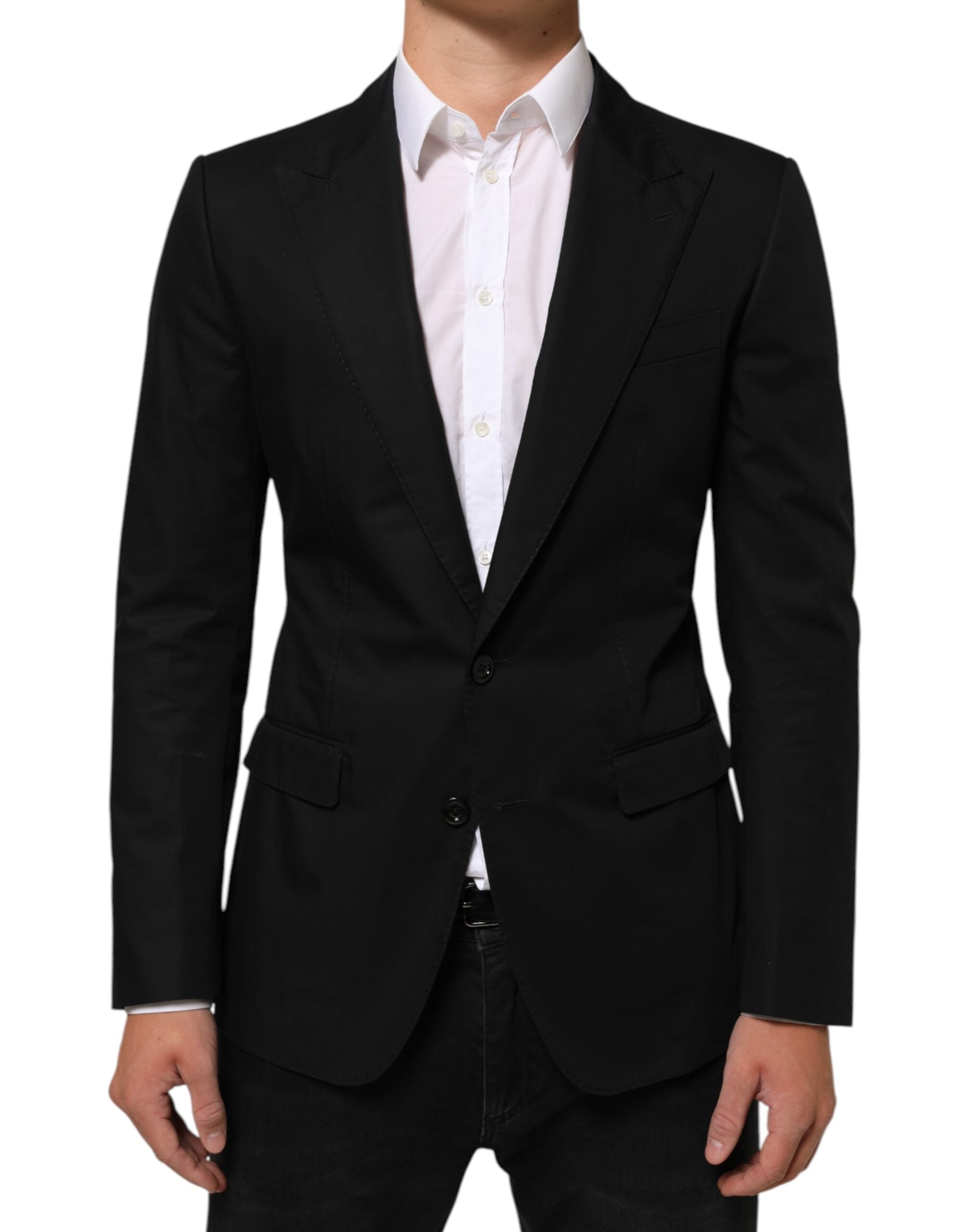 Dolce & Gabbana Black Wool 2 Button Suit Men's Jacket Blazer