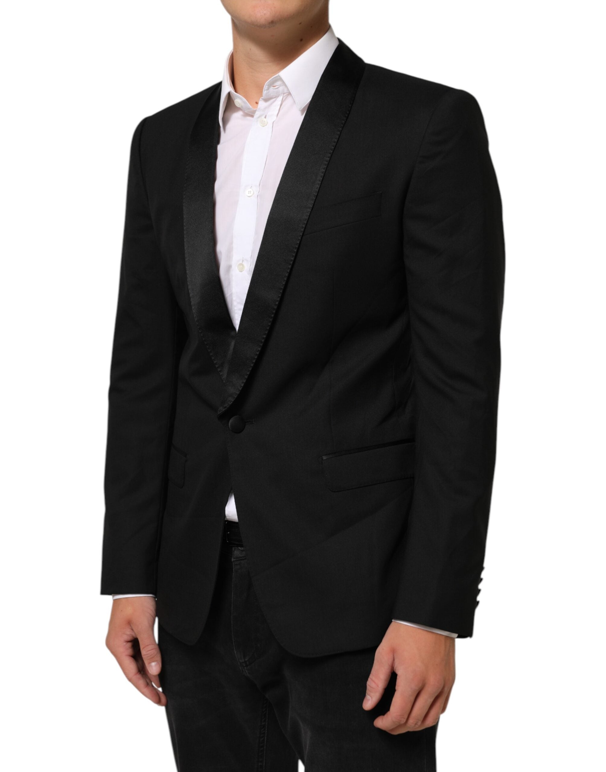 Dolce & Gabbana Schwarz MARTINI 1 Knopf Anzug Jacke Blazer