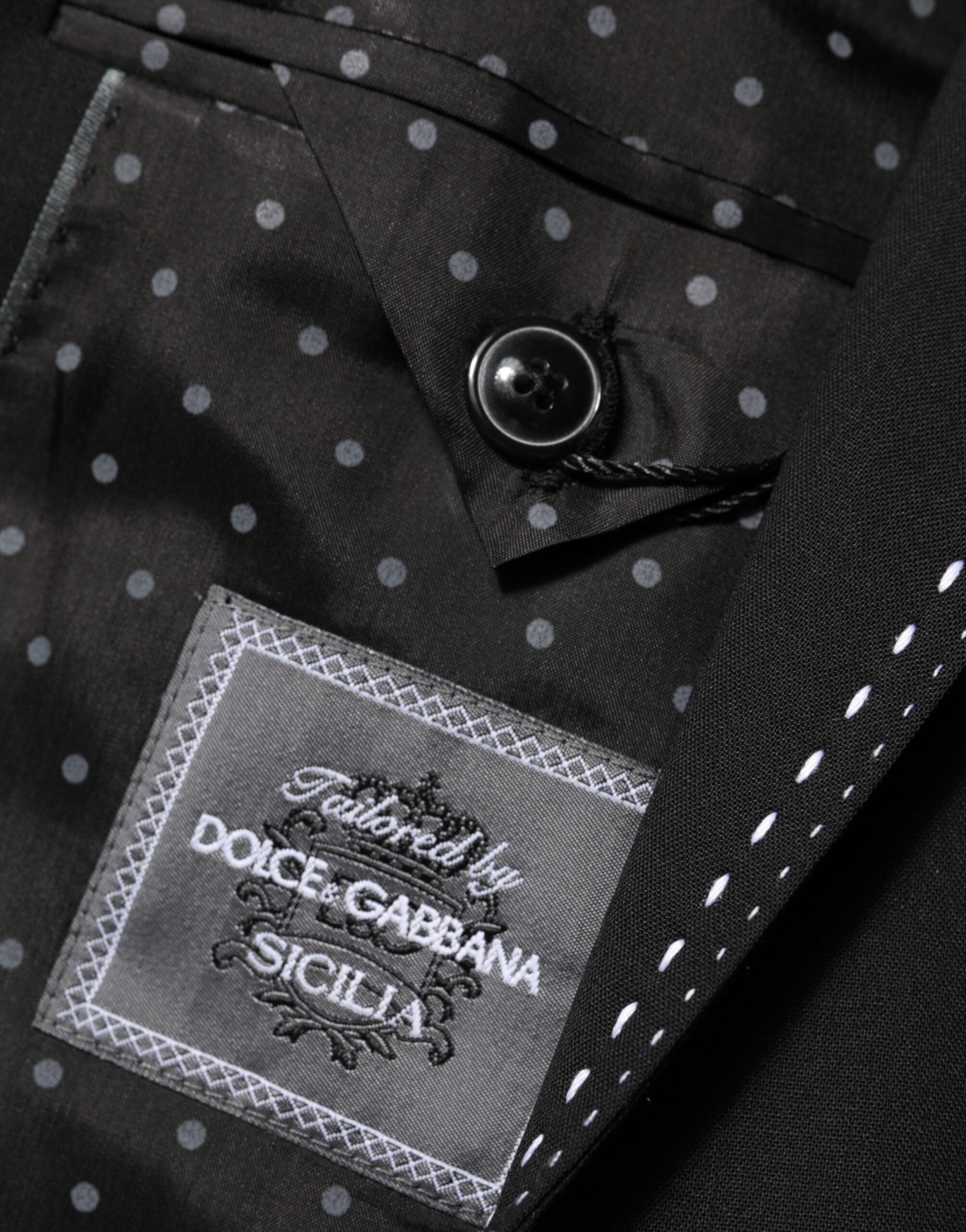Dolce & Gabbana Schwarz SICILIA 2 Knöpfe Anzug Jacke Blazer