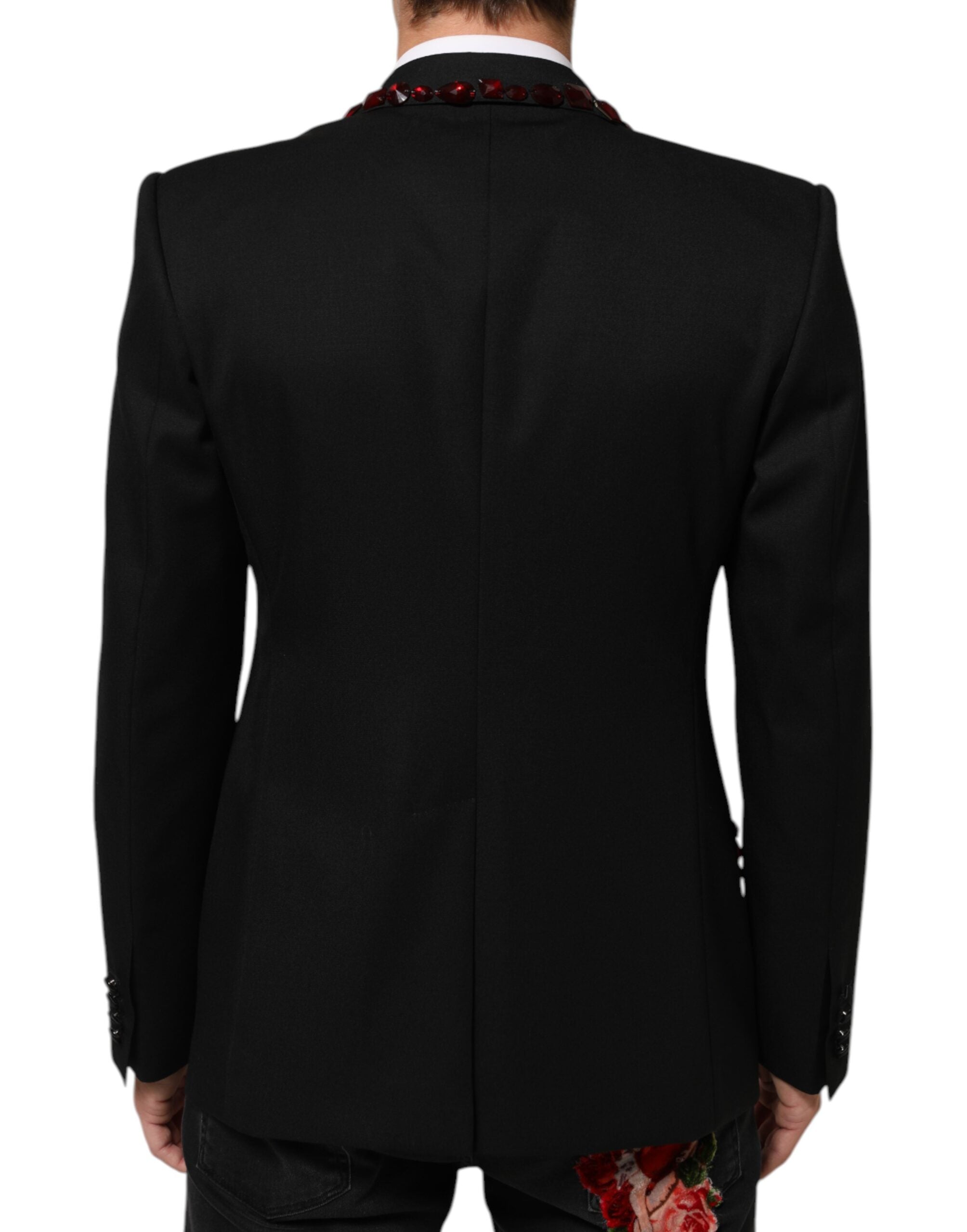 Dolce & Gabbana Men's Black SICILIA Blazer with Crystal Embellishment