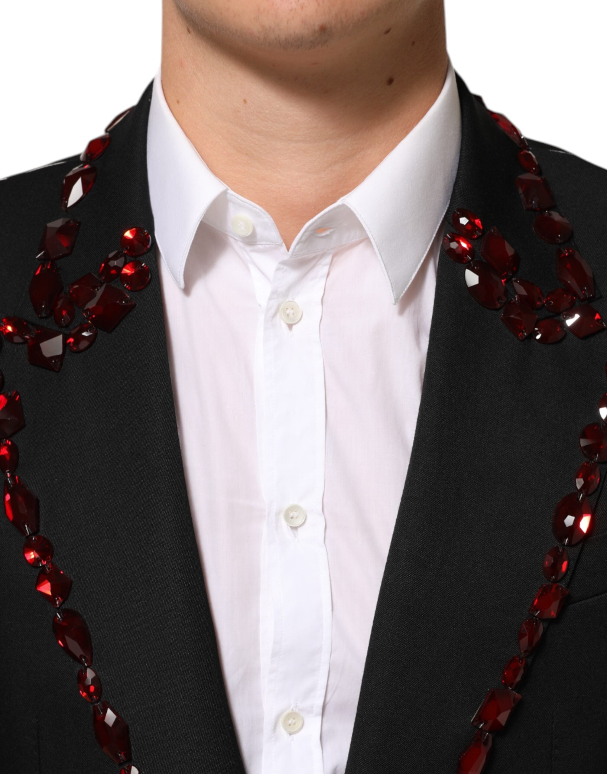 Dolce & Gabbana Men's Black SICILIA Blazer with Crystal Embellishment