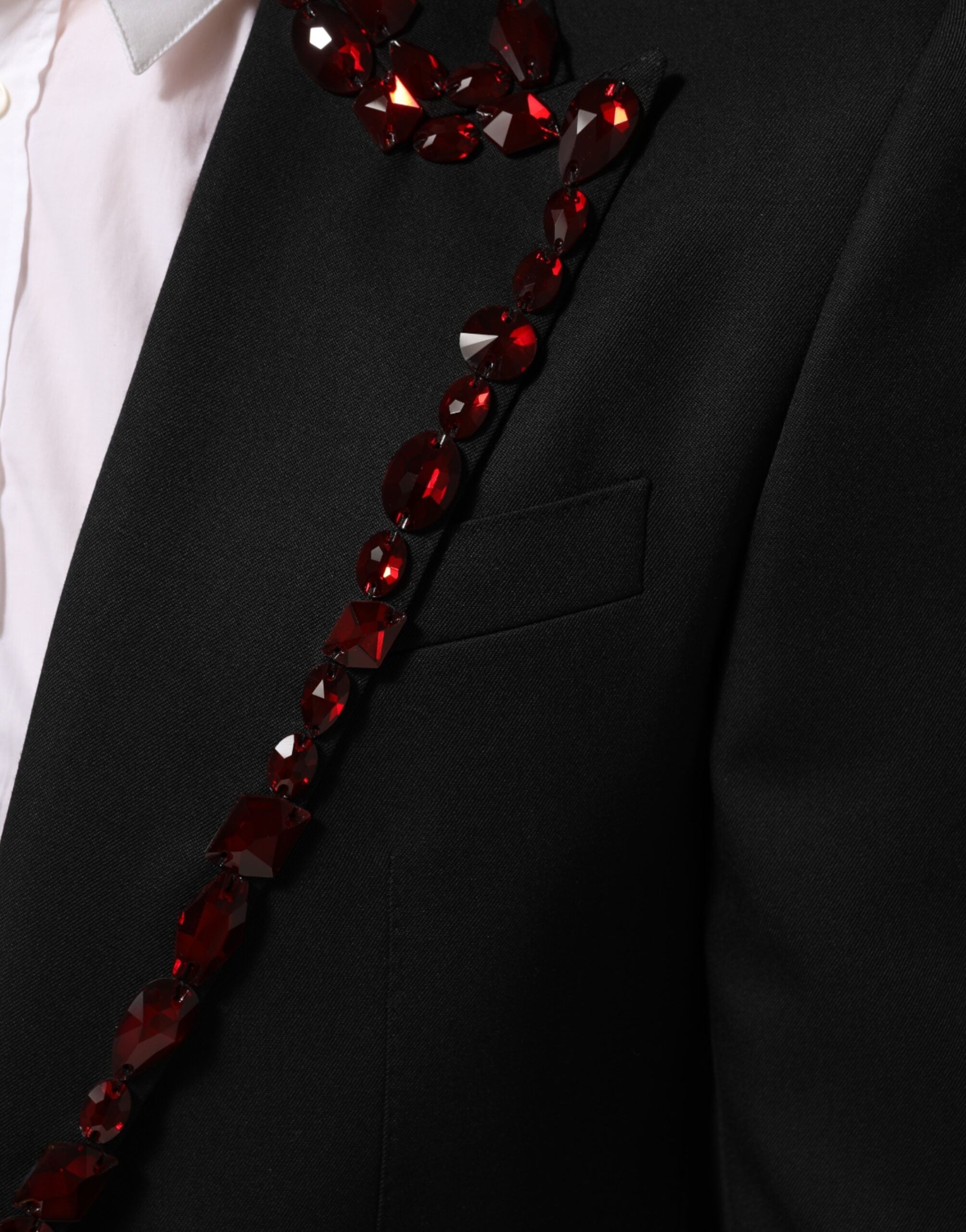 Dolce & Gabbana Men's Black SICILIA Blazer with Crystal Embellishment
