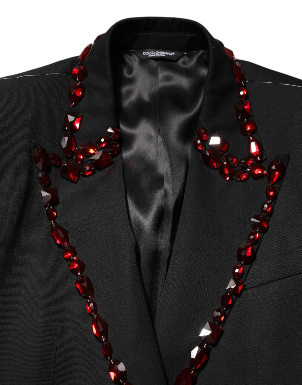 Dolce & Gabbana Men's Black SICILIA Blazer with Crystal Embellishment