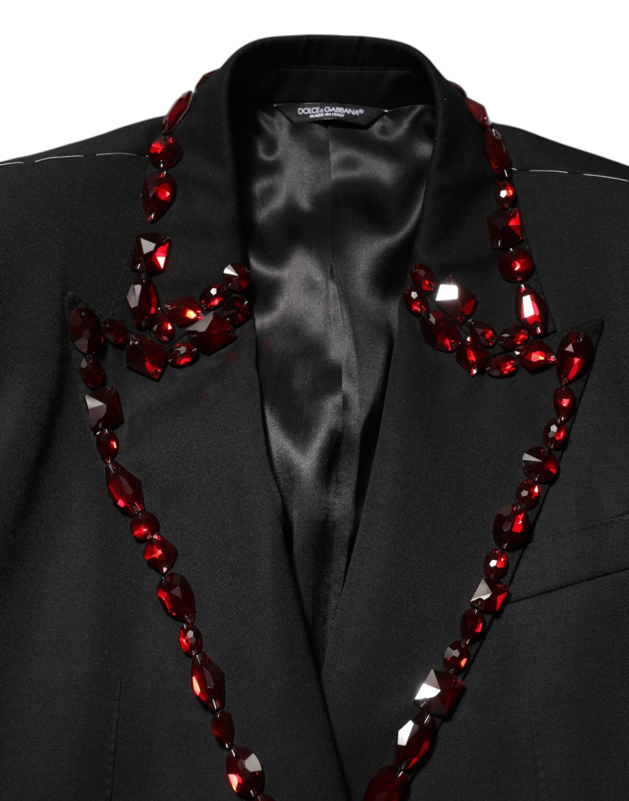 Dolce & Gabbana Men's Black SICILIA Blazer with Crystal Embellishment