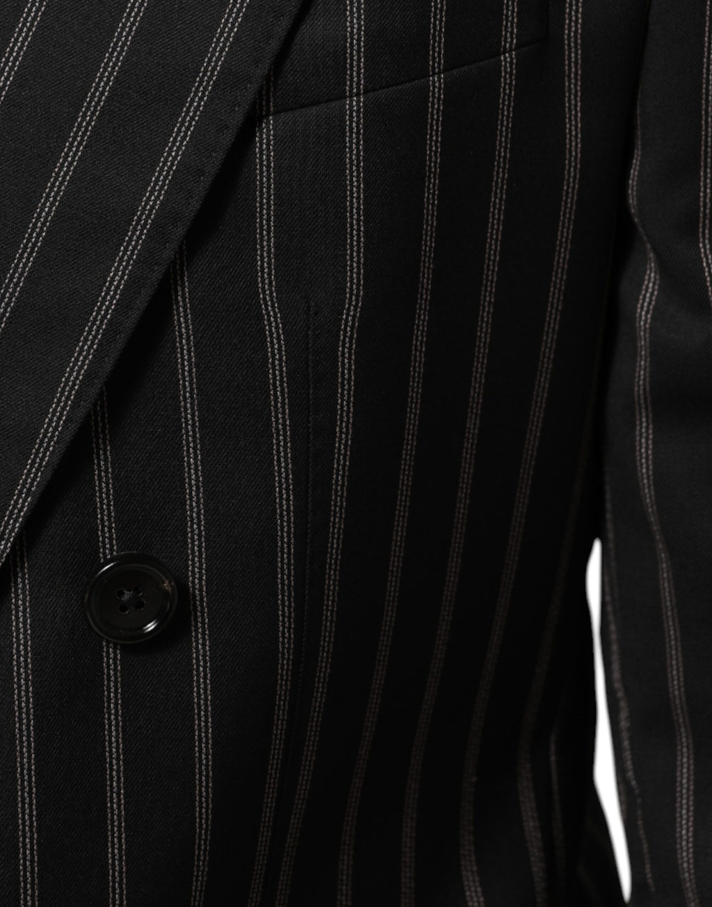 Dolce & Gabbana Schwarz gestreifter SICILIA 1-Knopf Anzug Blazer