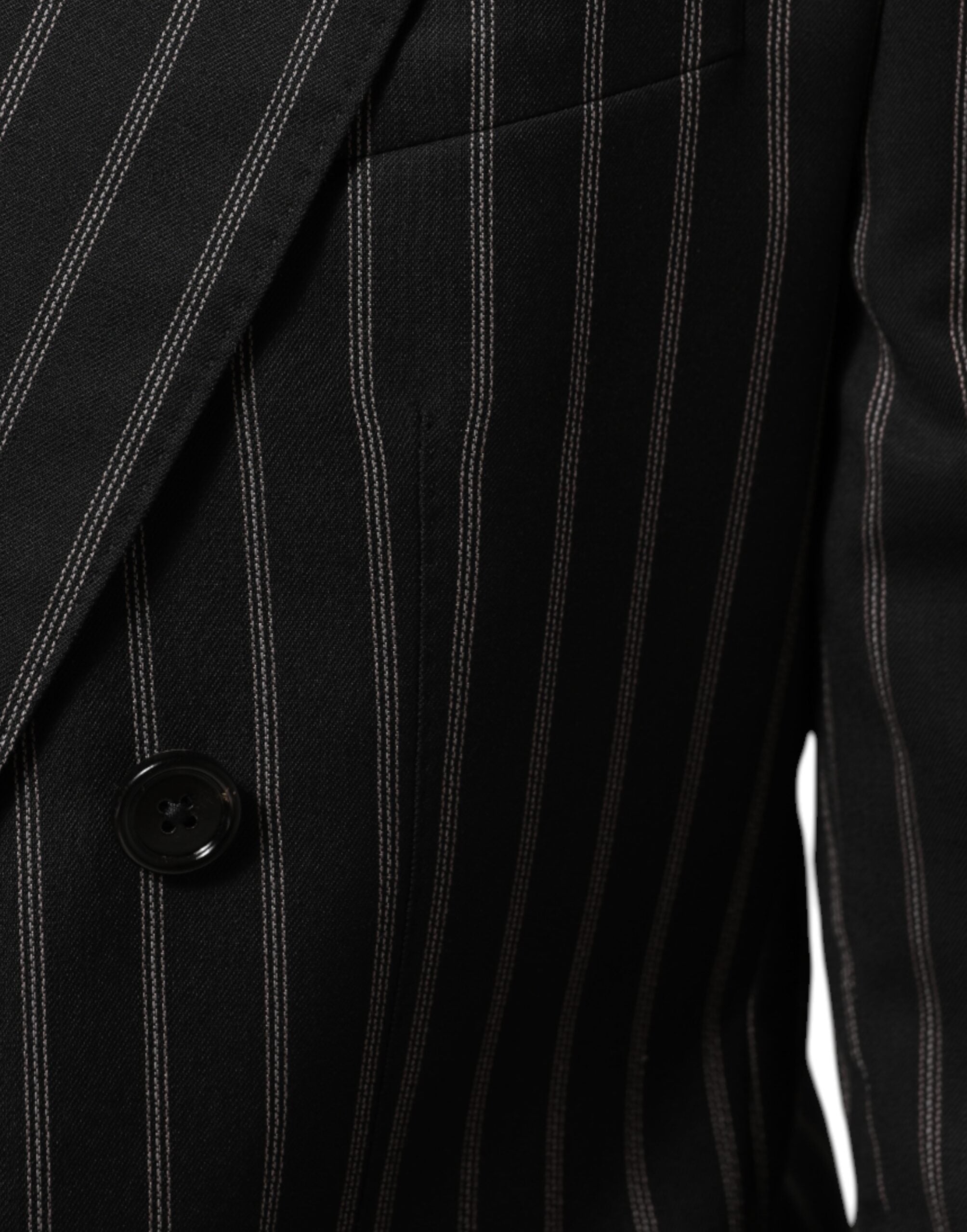 Dolce & Gabbana Schwarz gestreifter SICILIA 1-Knopf Anzug Blazer