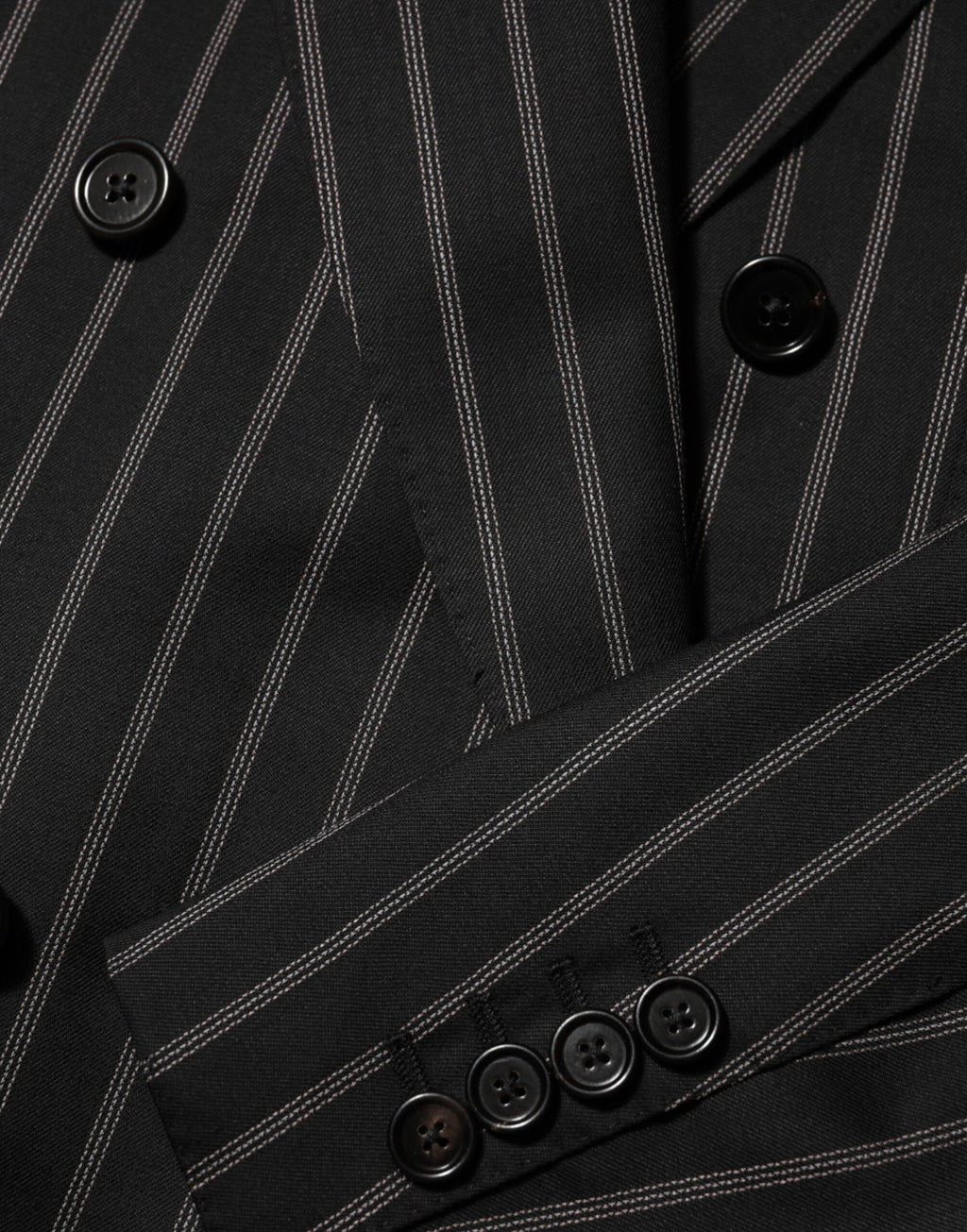 Dolce & Gabbana Schwarz gestreifter SICILIA 1-Knopf Anzug Blazer
