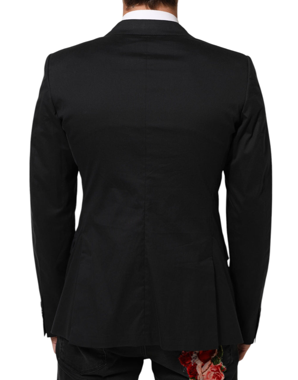Dolce & Gabbana Black Cotton 2-Button Suit Jacket Blazer