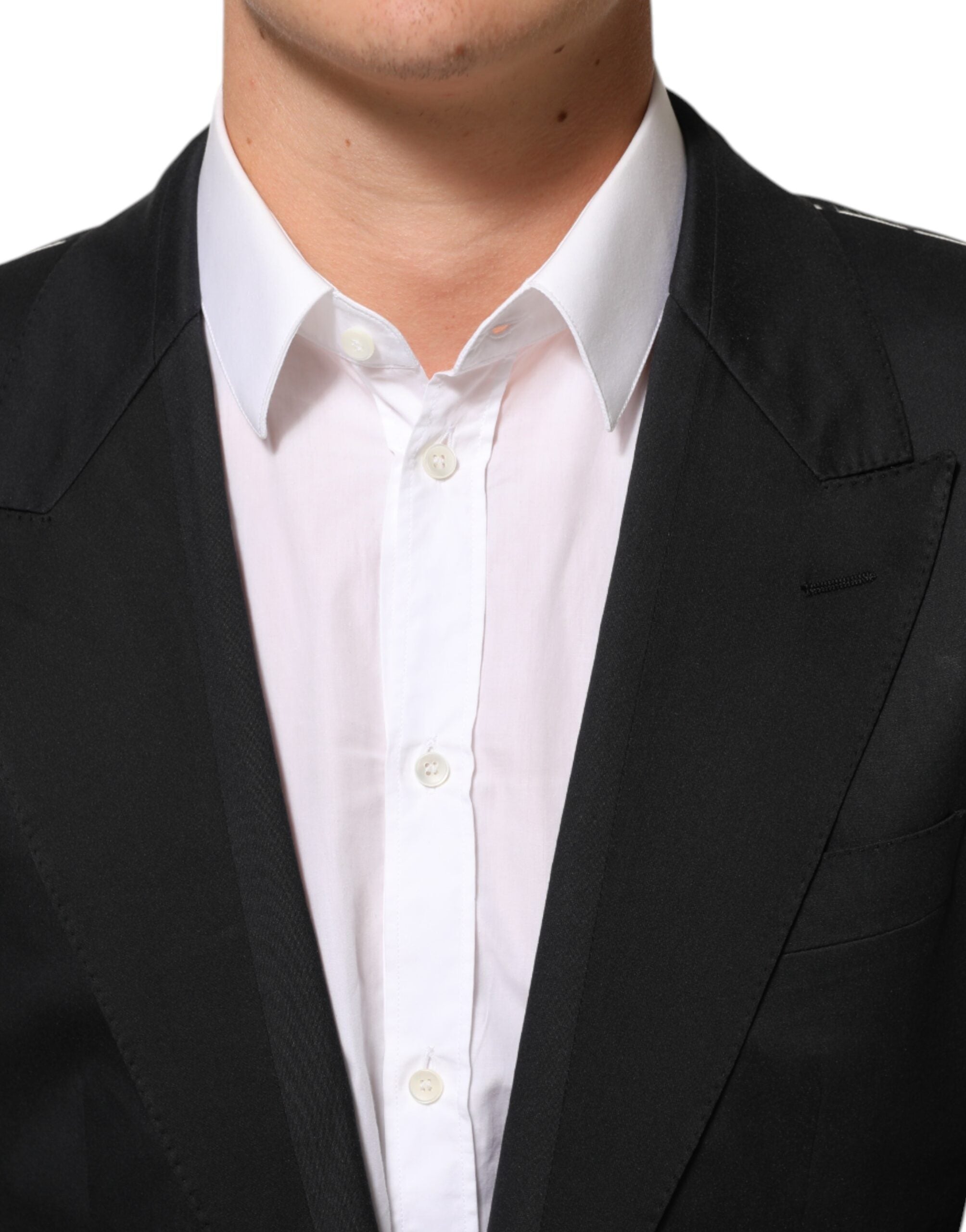 Dolce & Gabbana Black Cotton 2-Button Suit Jacket Blazer