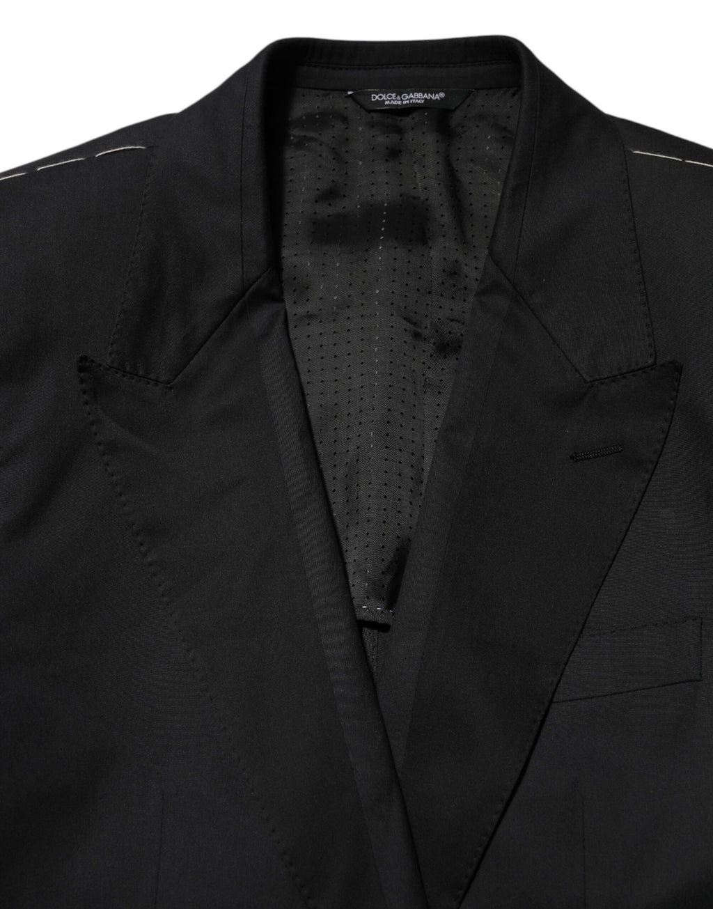 Dolce & Gabbana Black Cotton 2-Button Suit Jacket Blazer