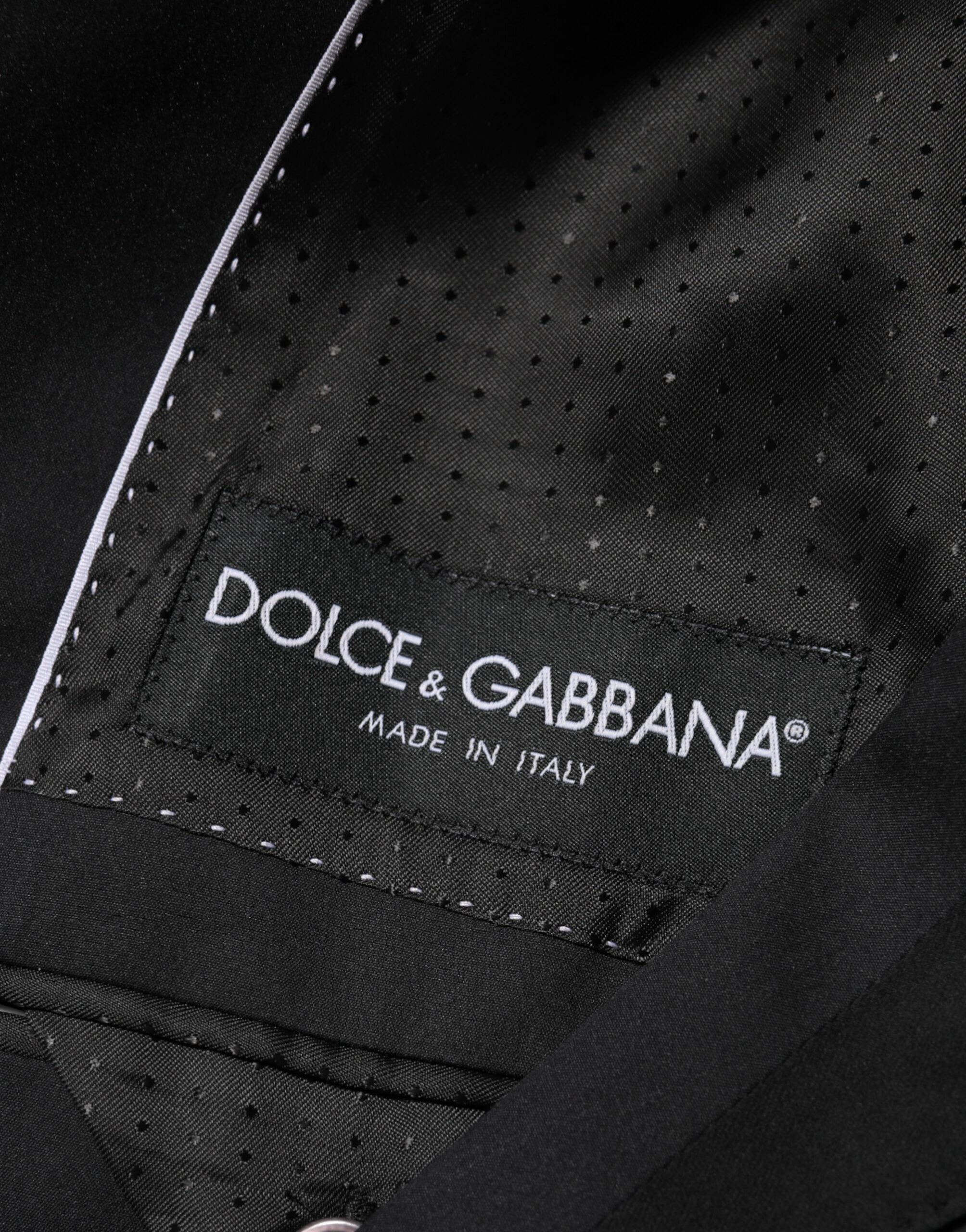 Dolce & Gabbana Black Cotton 2-Button Suit Jacket Blazer