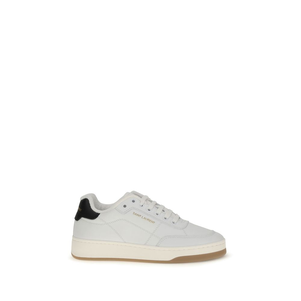 Saint Laurent White Calfskin Bos Taurus Low-Top Sneakers